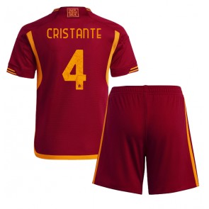 Maillot de foot AS Roma Bryan Cristante #4 Domicile enfant 2023-24 Manches Courte (+ pantalon court)
